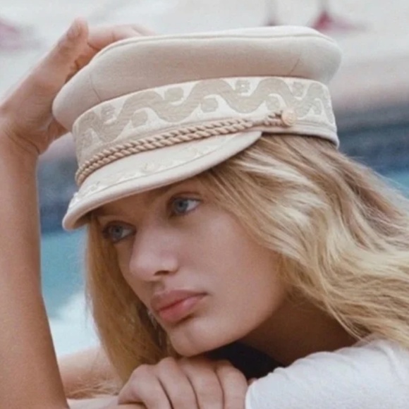 Lack of Color Riviera Cap Gold Medium 57cm Cream Baker Boy Military Hat main image 7